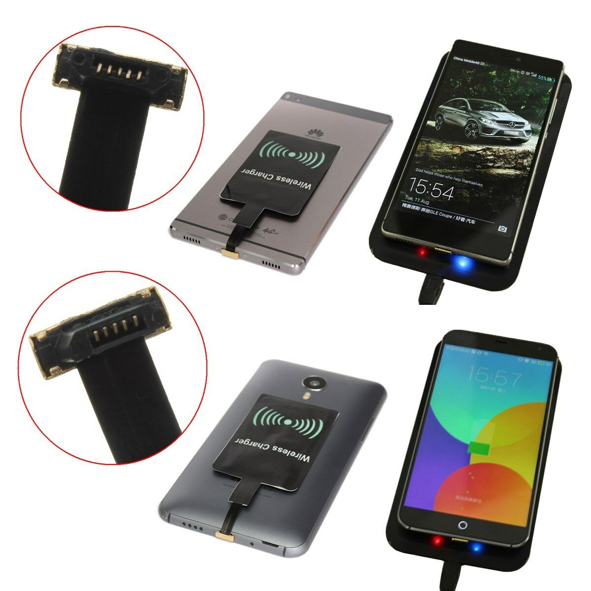 Pad récepteur de charge sans fil Qi (port micro USB) Pad récepteur de charge sans fil Qi (port micro USB)